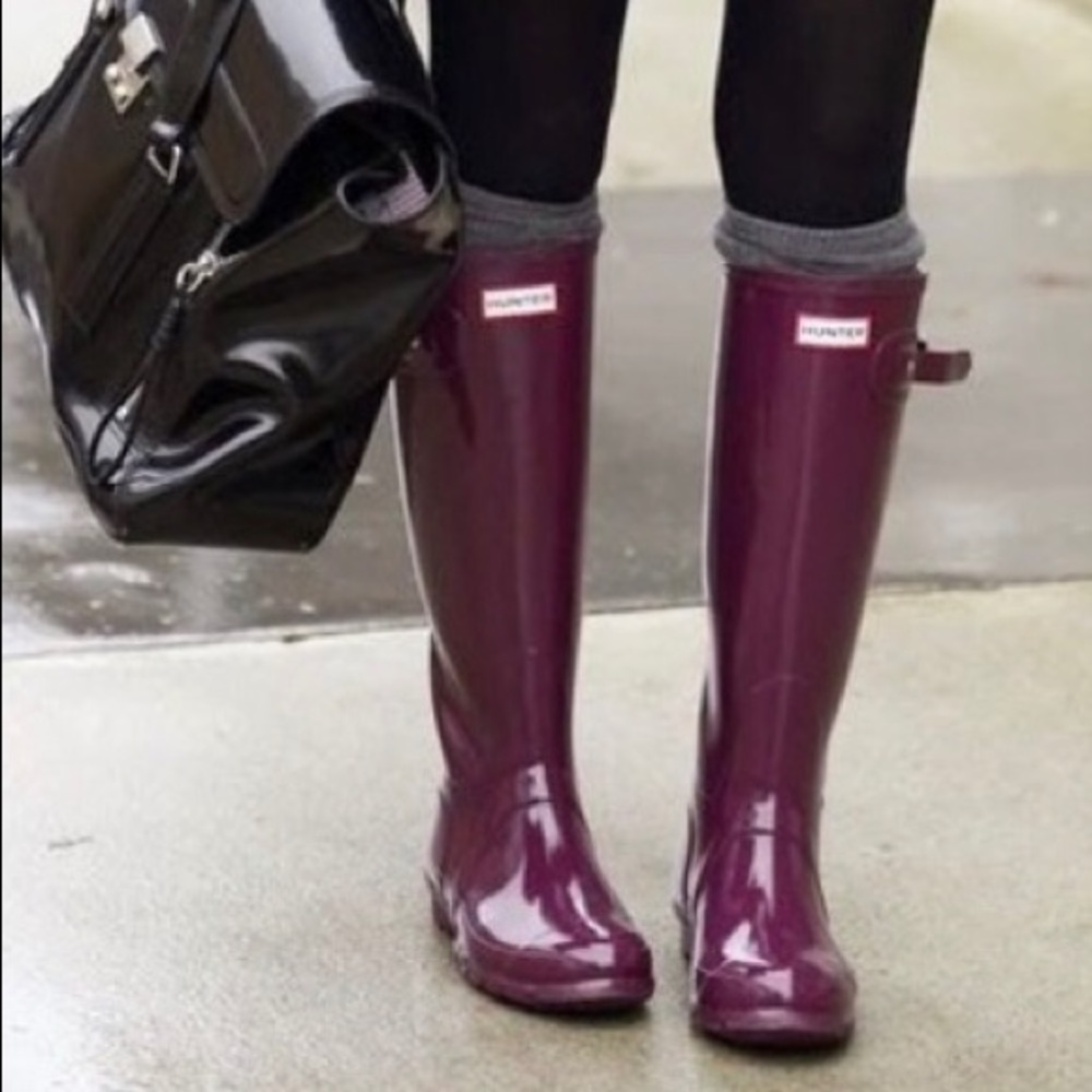 Hunter Maroon Tall Boots